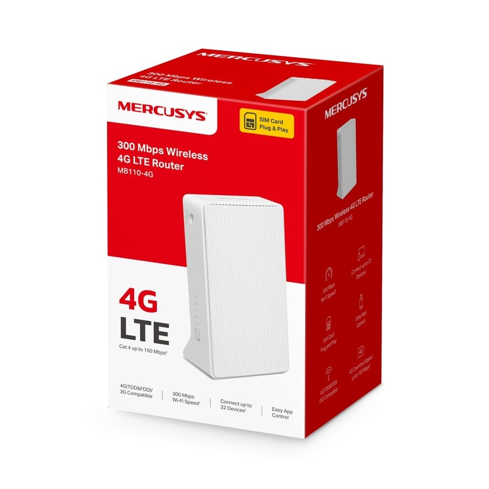 ROUTER 4G MERCUSYS MB110-4G LTE 2XLAN WIFI